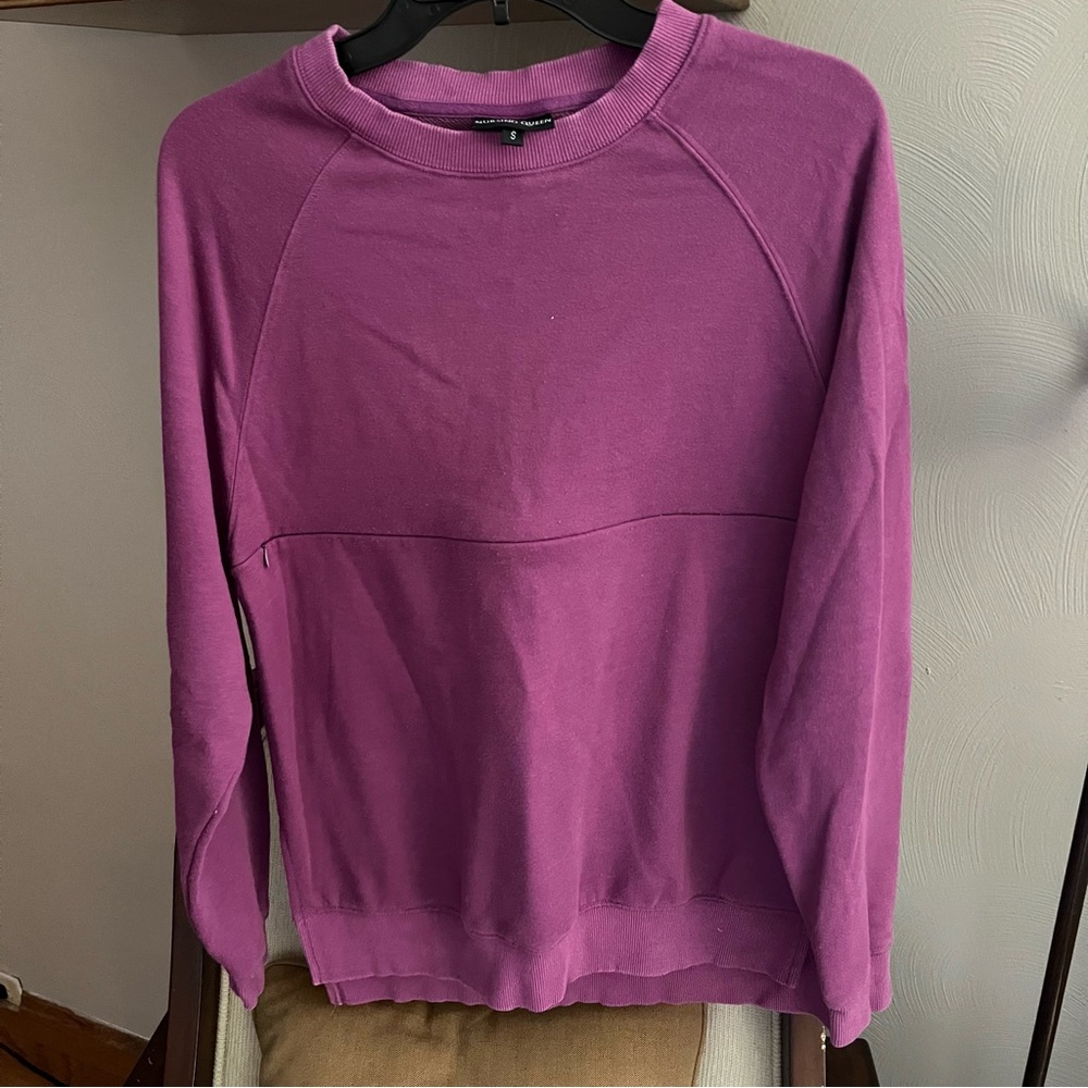 Nursing Queen Oversized Nursing Sweatshirt With Side Slits - Small / Mulberry